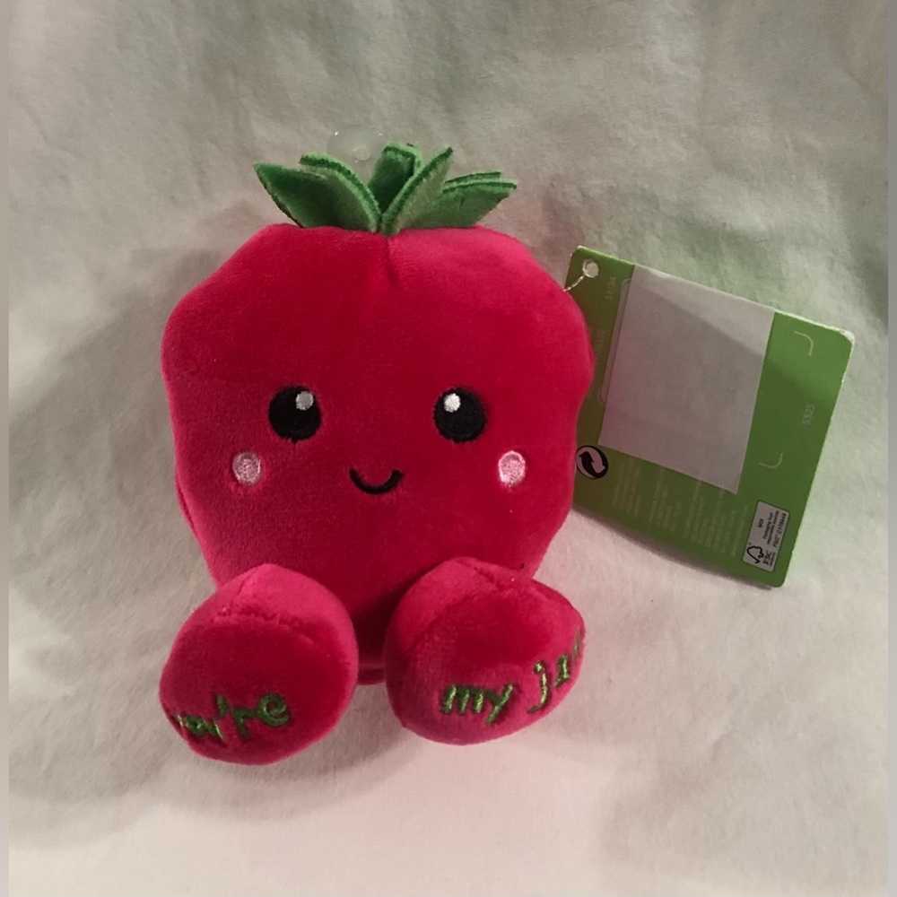 Cute Red Strawberry Plush you’re my Jam embroidered.